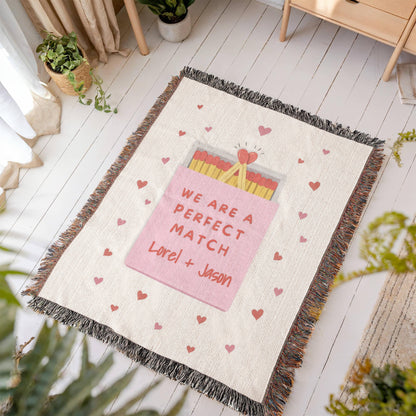 Perfect match blanket for an engaged or newlywed couple