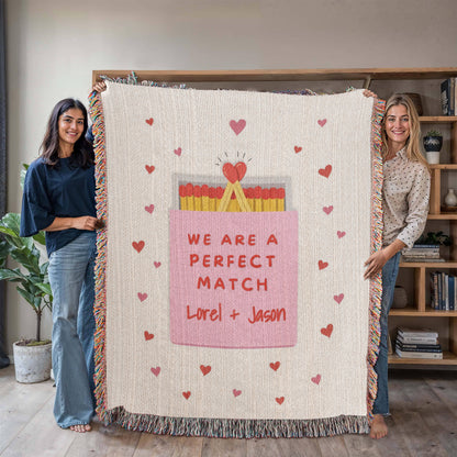 Perfect match blanket for an engaged or newlywed couple
