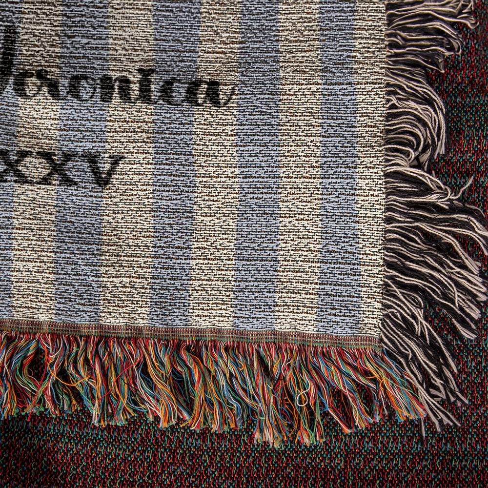 Custom Couples Woven Blanket, Personalized Name Striped Throw, Anniversary Gift, Engagement or Wedding Gift, Unique Holiday Gift For Him Her