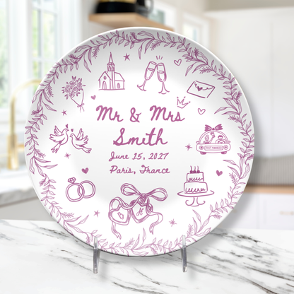 Personalized Wedding Platter | Custom Newlywed Plate with Names & Wedding Date