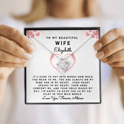 Personalized Gift Necklace - Wife Gift - Love Knot