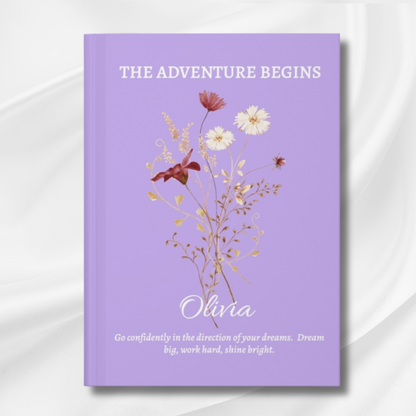 Personalised Graduation Gift, Hardcover Journal, Custom Notebook with Wildflowers, Christian Gift, Bible Verse, Graduation Gifts for Her