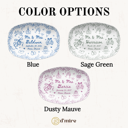 Personalized Wedding Platter | Custom Newlywed Plate with Names & Wedding Date