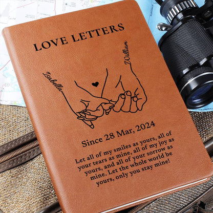 Personalized Couples Leather Journal, Anniversary Gifts For Husband Wife Boyfriend Girlfriend, Valentine Gifts, Wedding Engagement Gifts