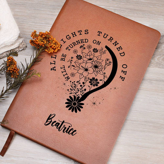 Personalized Leather Journal with Wildflower Custom Name Prayer Journal For Women Positive Motivational Gift For Her Mental Health Matters