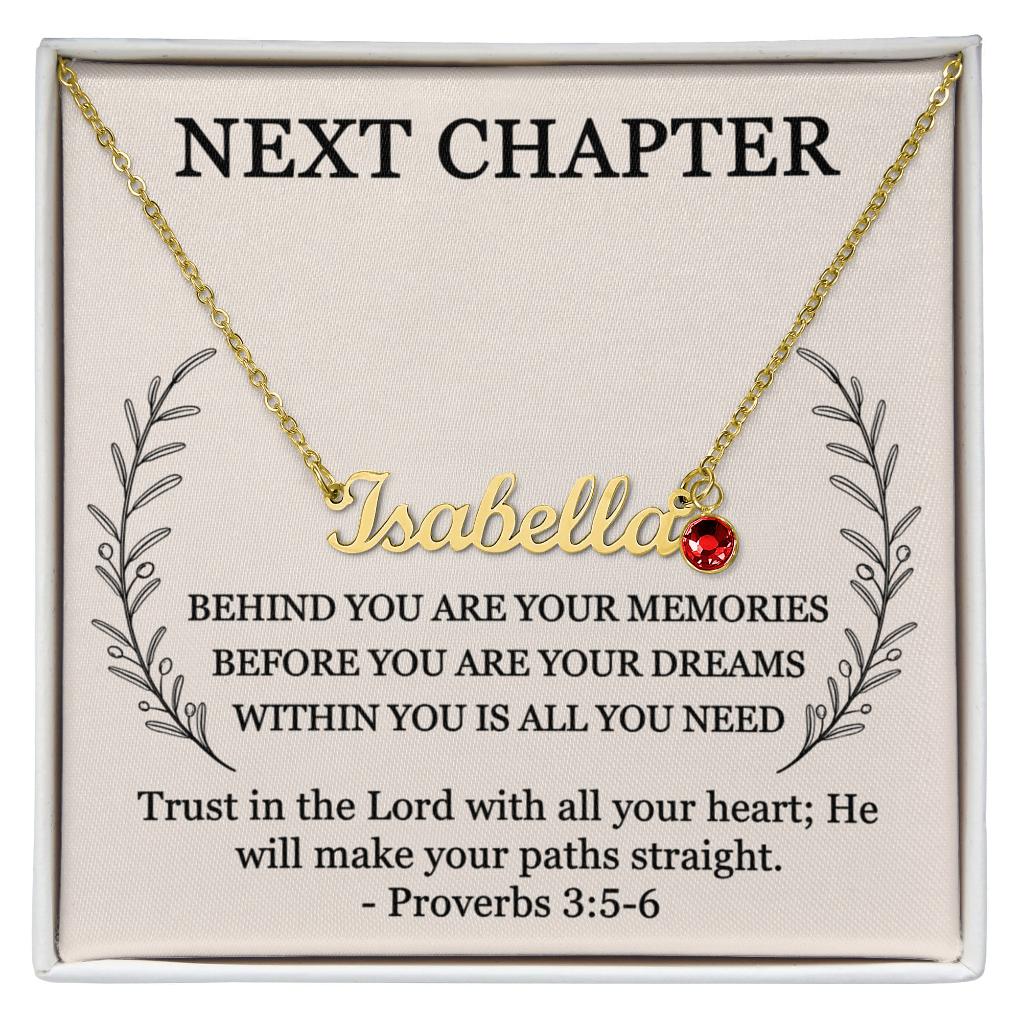 Personalized Christian necklace for graduation and new beginnings