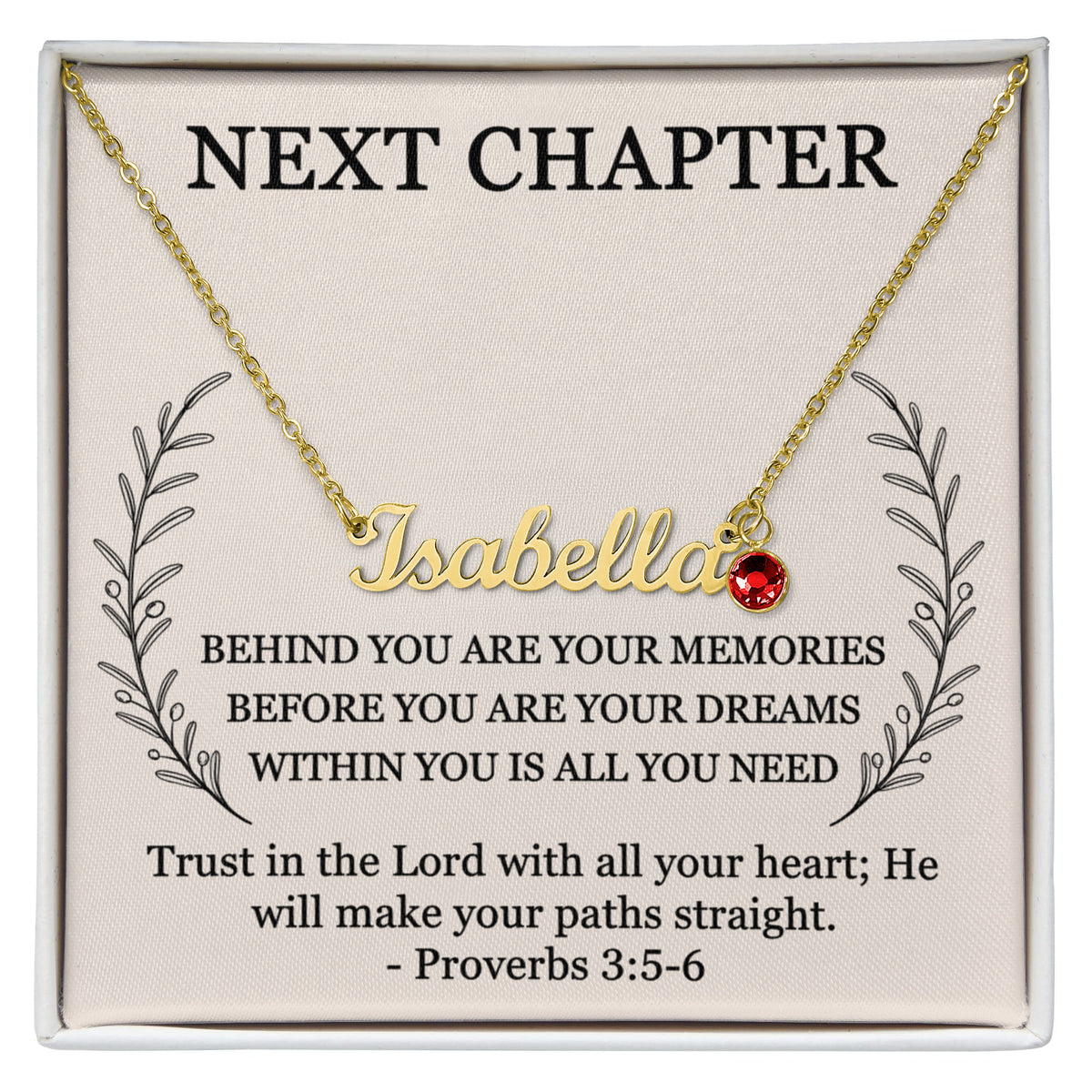 Personalized Christian necklace for graduation and new beginnings