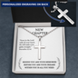 Personalized cross necklace Christian new chapter gift with Proverbs 3:5-6