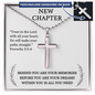 Christian cross necklace with personalized back engraving