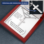 Christian cross necklace with personalized back engraving