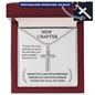 Christian cross necklace with personalized back engraving