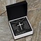 Daughter Gift Necklace - Crystal Cross Necklace - God Bless You Black Card