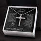 Daughter Gift Necklace - Crystal Cross Necklace - God Bless You Black Card
