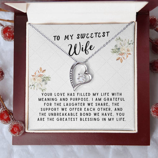 Wife Gift Necklace - Forever Love - Love Filled My Life White Card