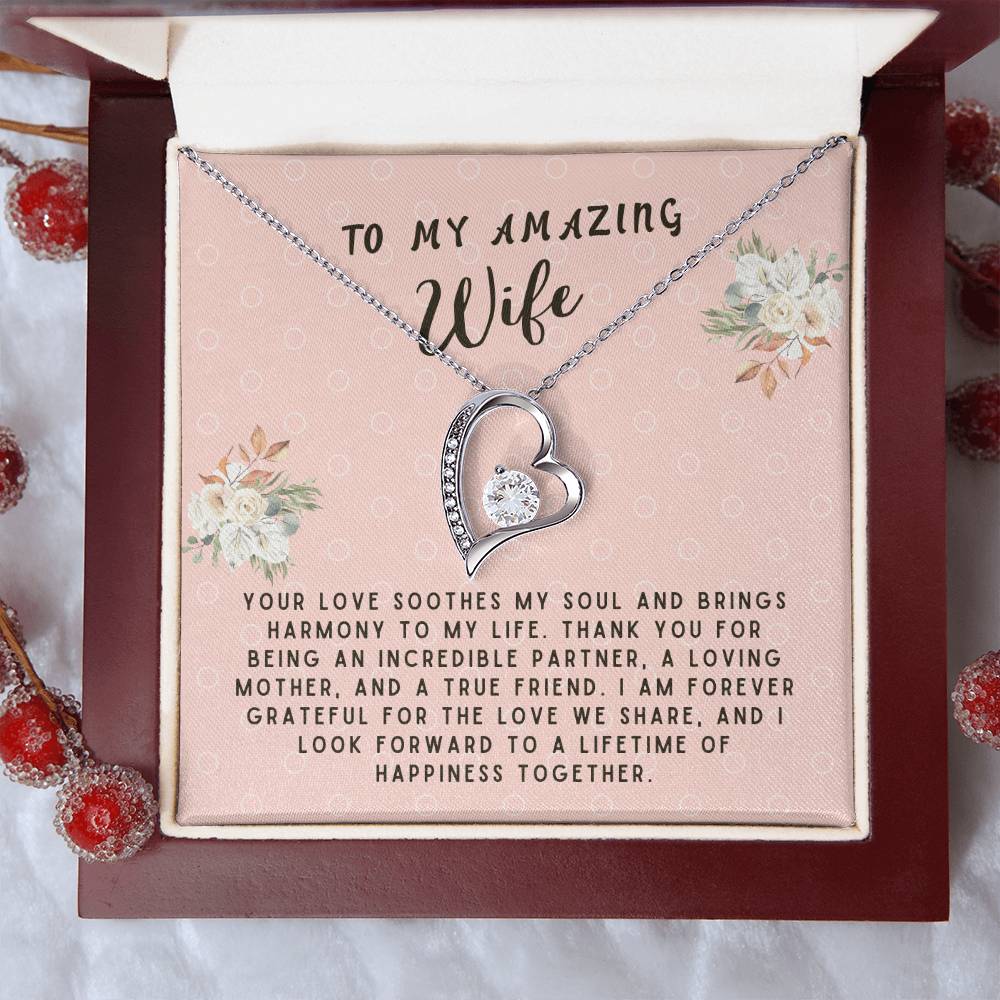 Wife Gift Necklace - Forever Love - Soothes My Soul Pink Card