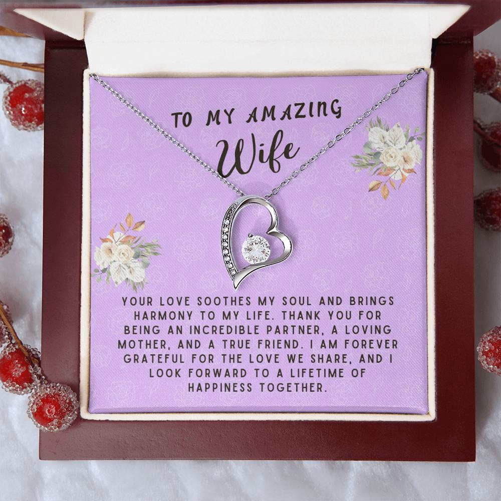 Wife Gift Necklace - Forever Love - Soothes My Soul Lavender Card