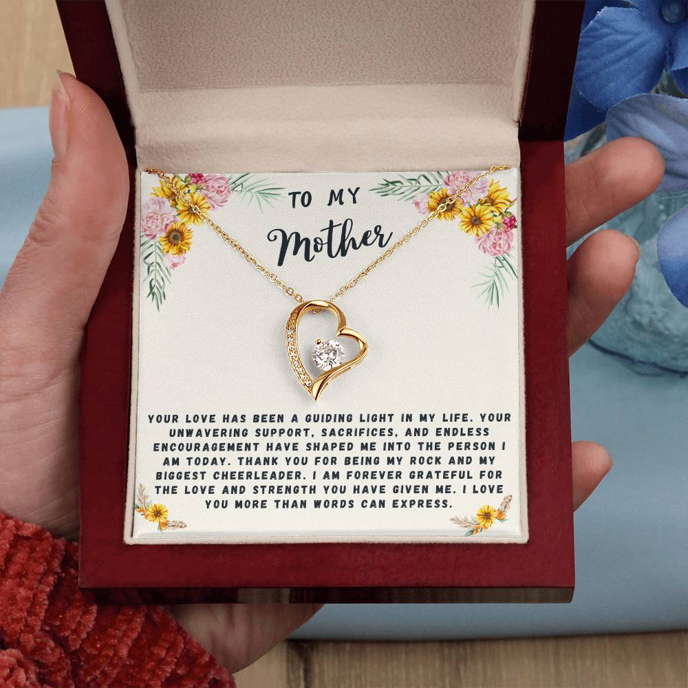 Mother Gift Necklace - Forever Love - Guiding Light In My Life Beige Card