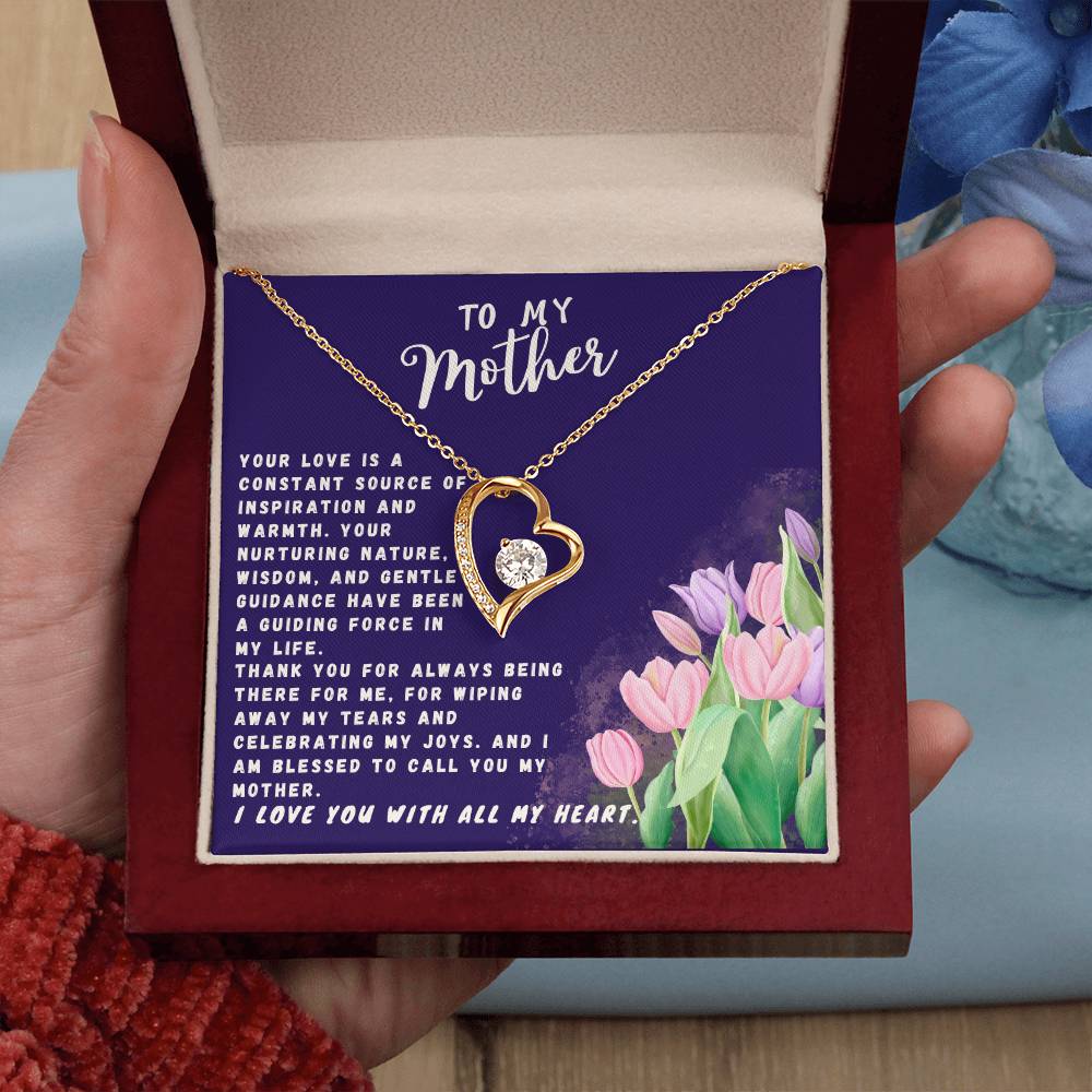 Mother Gift Necklace - Forever Love- Source Of Inspiration Navy Card
