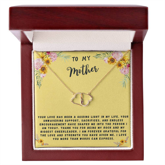 Mother Gift Necklace - Everlasting Love - Guiding Light In My Life Yellow Card