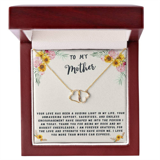 Mother Gift Necklace - Everlasting Love - Guiding Light In My Life Beige Card