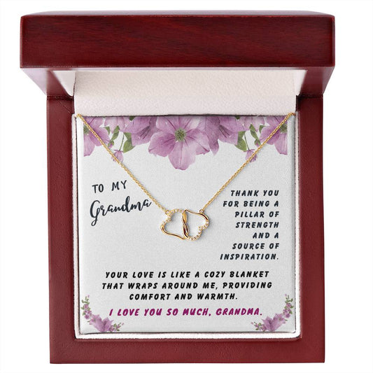 Grandmother Gift Necklace - Everlasting Love - Pillar Of Strength White Card