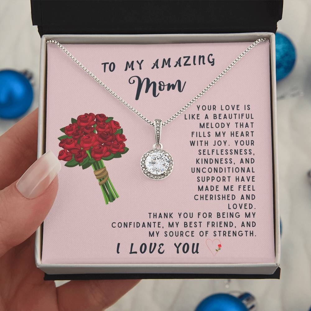 Mother Gift Necklace - Eternal Hope- Beautiful Melody Pink Card