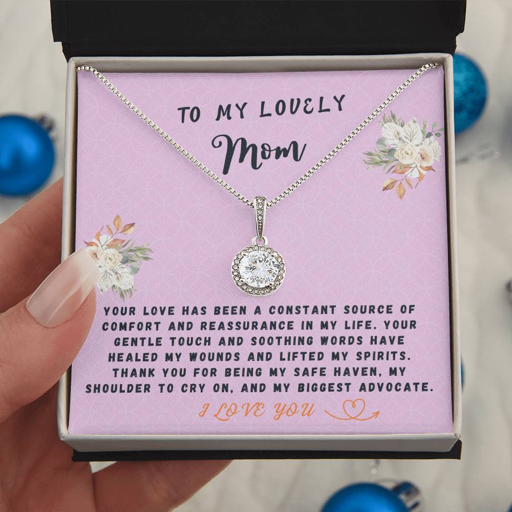 Mother Gift Necklace - Eternal Hope- Constant Source Of Comfort Lavender Card