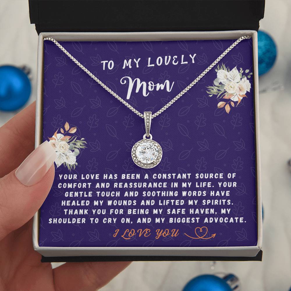 Mother Gift Necklace - Eternal Hope- Constant Source Of Comfort Navy Card