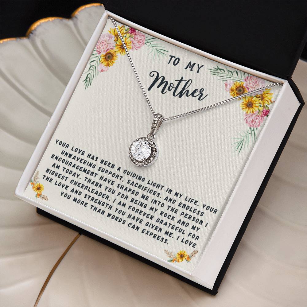 Mother Gift Necklace - Eternal Hope - Guiding Light In My Life Beige Card