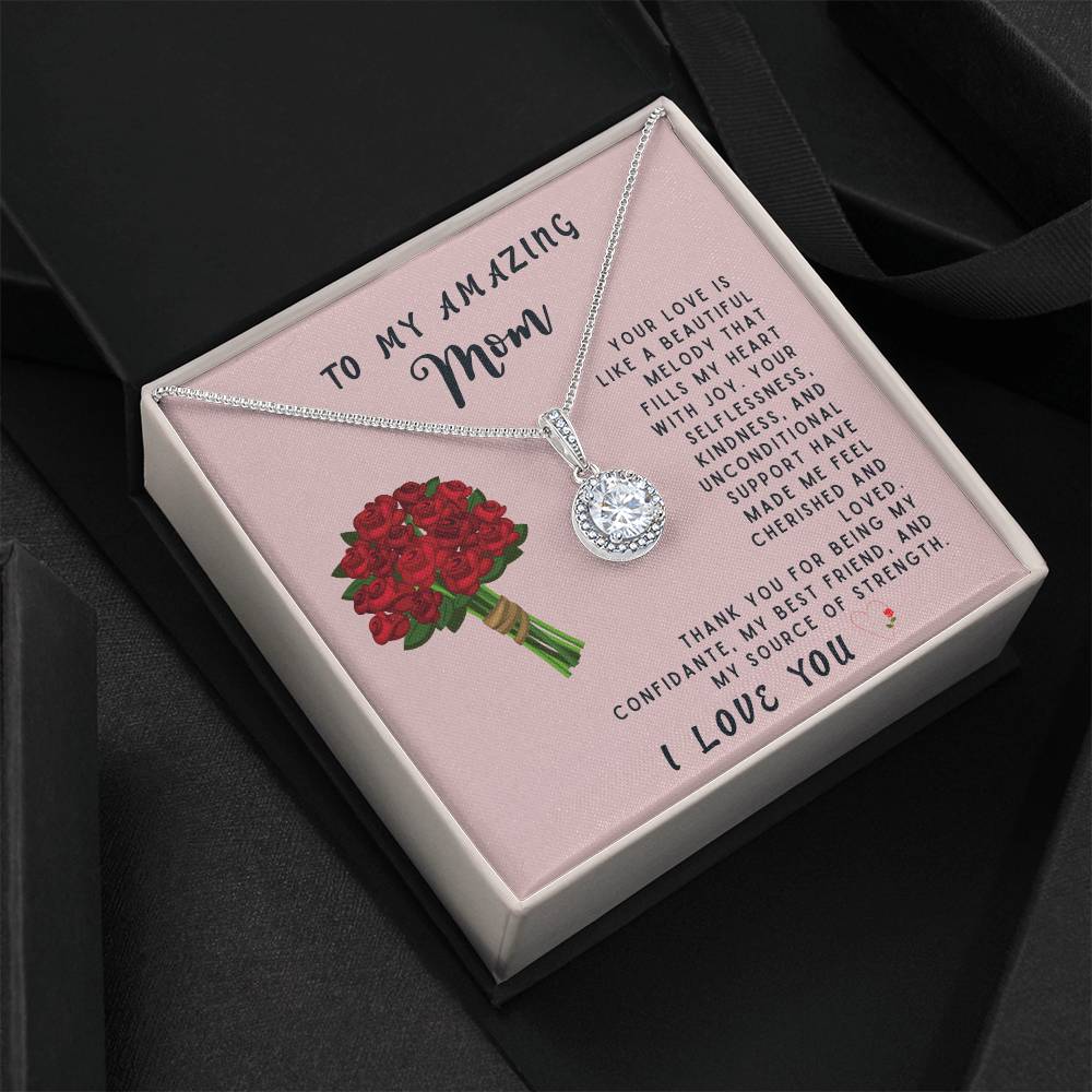 Mother Gift Necklace - Eternal Hope- Beautiful Melody Pink Card