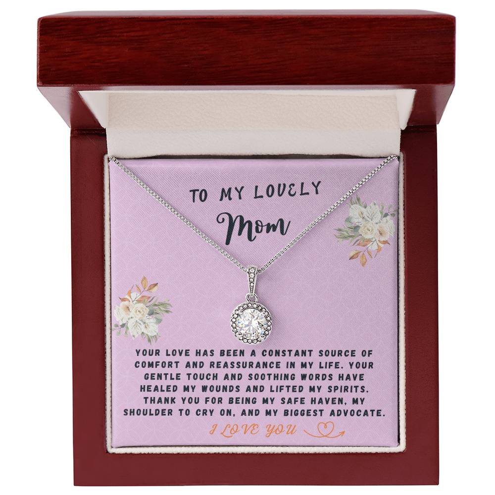 Mother Gift Necklace - Eternal Hope- Constant Source Of Comfort Lavender Card