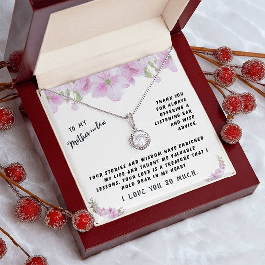 Mother In Law Gift Necklace - Eternal Hope - Your Stories And Wisdom White Card