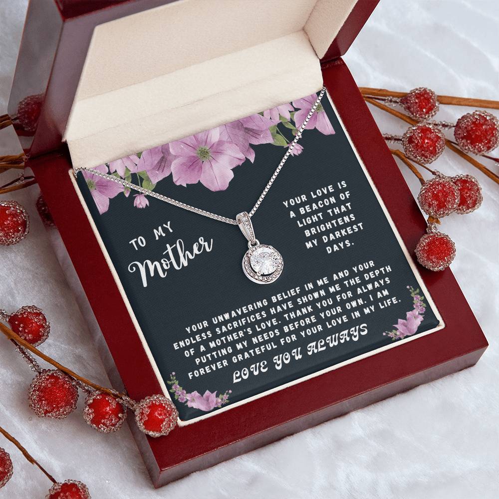Mother Gift Necklace - Eternal Hope - Unwavering Belief Black Card