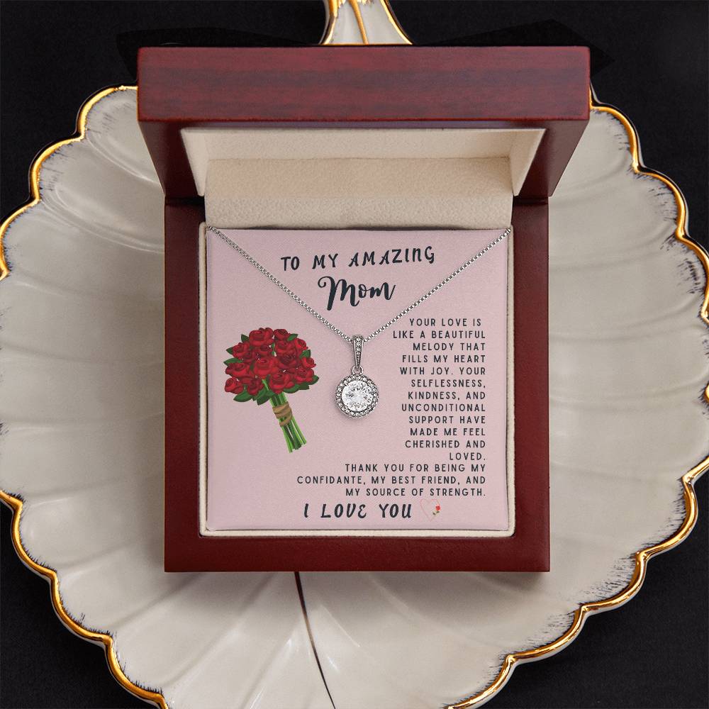 Mother Gift Necklace - Eternal Hope- Beautiful Melody Pink Card