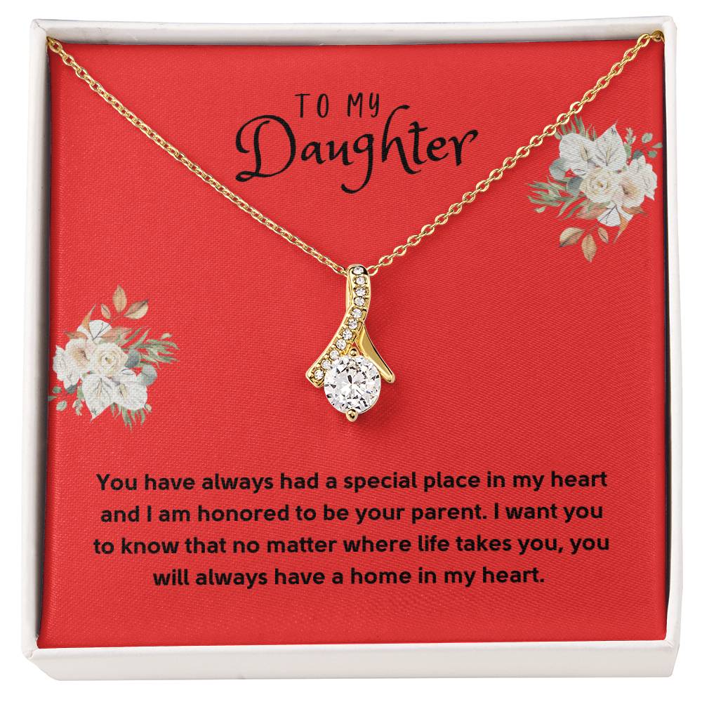 Daughter Gift Necklace - Alluring Beauty  - In My Heart Red Card