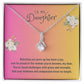 Daughter Gift Necklace - Alluring Beauty -Watching You Grow Up Pink Card