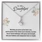 Daughter Gift Necklace - Alluring Beauty - Watching You Grow Up White Card