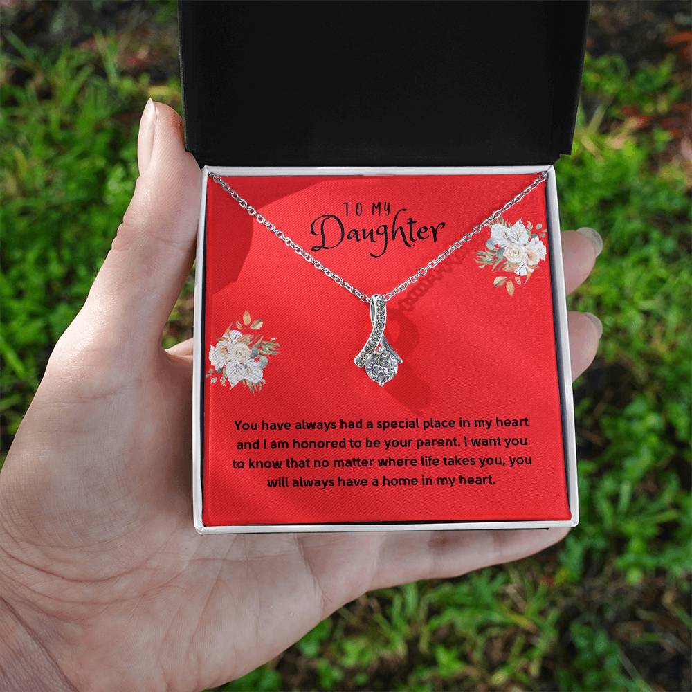 Daughter Gift Necklace - Alluring Beauty  - In My Heart Red Card