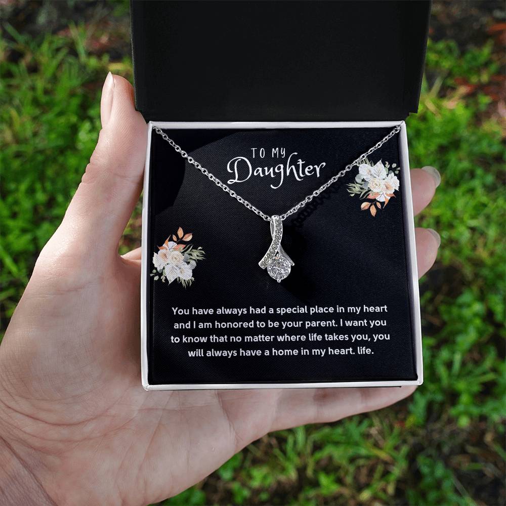 Daughter Gift Necklace - Alluring Beauty  - In My Heart Black Card