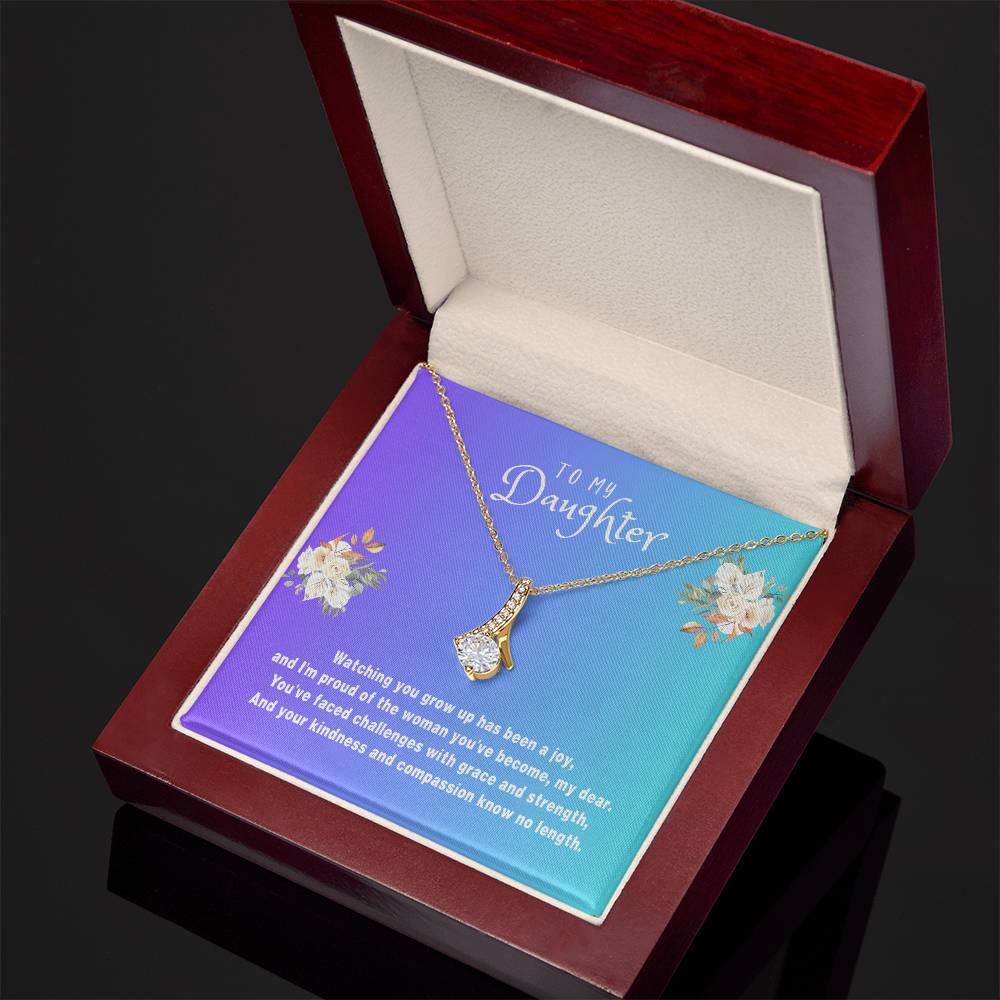 Daughter Gift Necklace - Alluring Beauty - Watching You Grow Up Blue Card