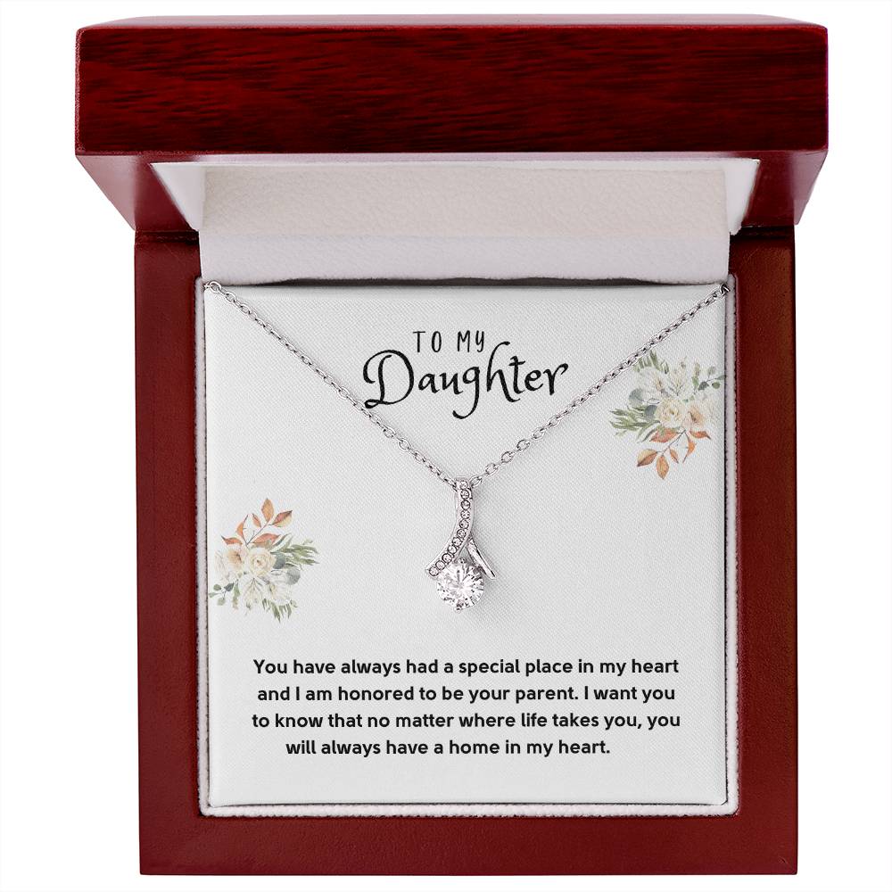 Daughter Gift Necklace - Alluring Beauty -  In My Heart White Card