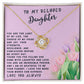 Daughter Gift Necklace - Love Knot - Light Of My Life Lavender Card
