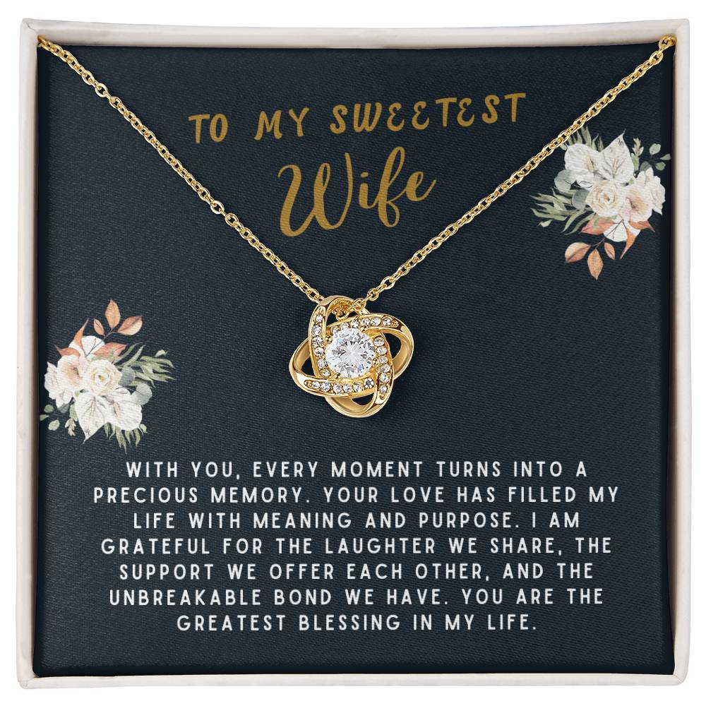 Wife Gift Necklace - Love Knot - Every Moment Black Card