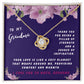 Grandmother Gift Necklace - Love Knot - Cozy Blanket Navy Card