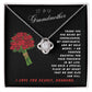Grandmother Gift Necklace - Love Knot - Roses Black Card