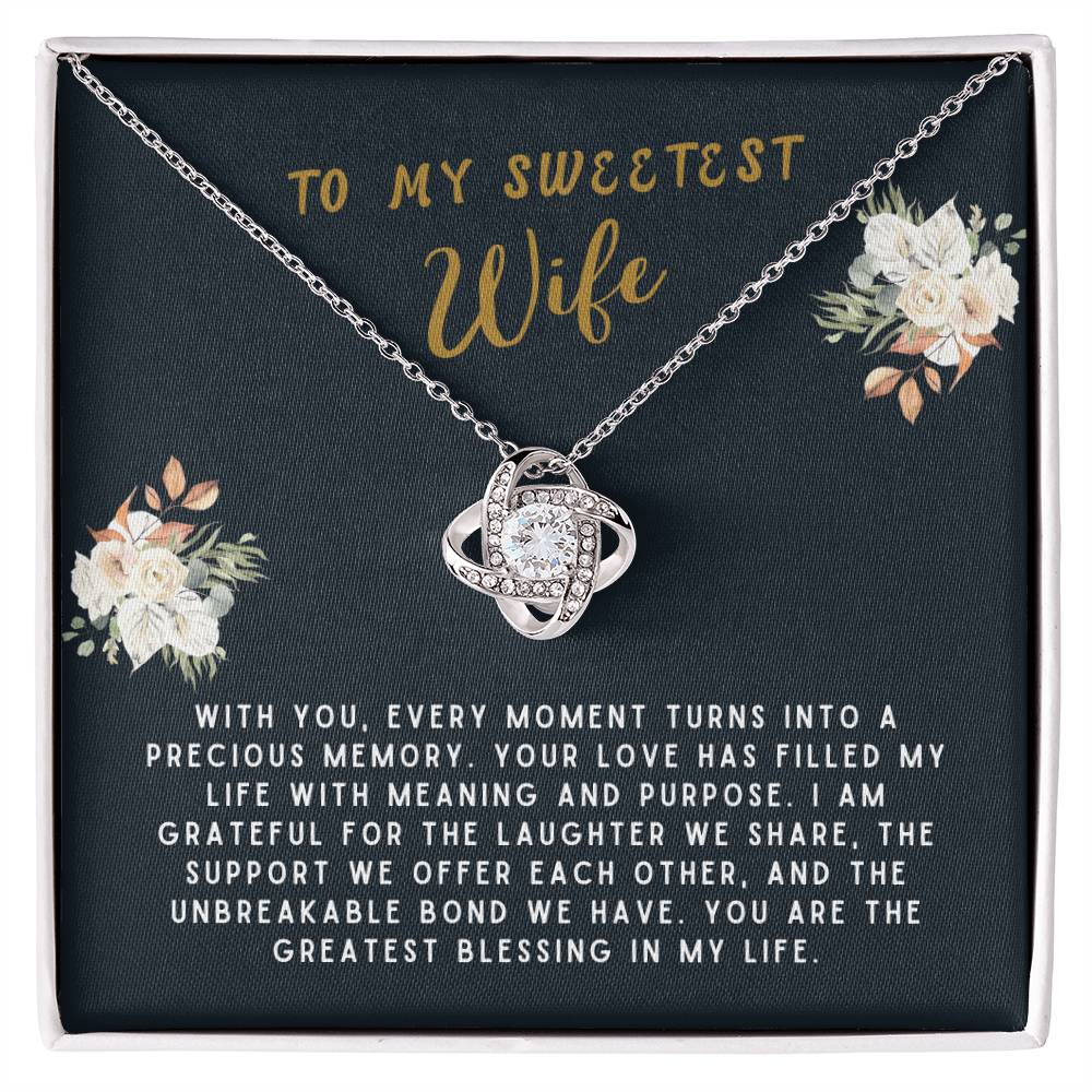 Wife Gift Necklace - Love Knot - Every Moment Black Card