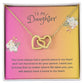 Daughter Gift Necklace - Interlocking Hearts - In My Heart Pink Card