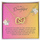 Daughter Gift Necklace - Interlocking Hearts - I Am Excited Pink Card