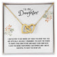 Daughter Gift Necklace - Interlocking Hearts - I Am Excited White Card