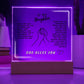 Daughter Gift - Square Interior Decor - God Bless You (With Night Light Option)
